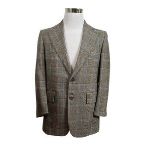 Walter Morton Sport Coat Mens Windowpane Hounds Plaid Two Button Single Breasted